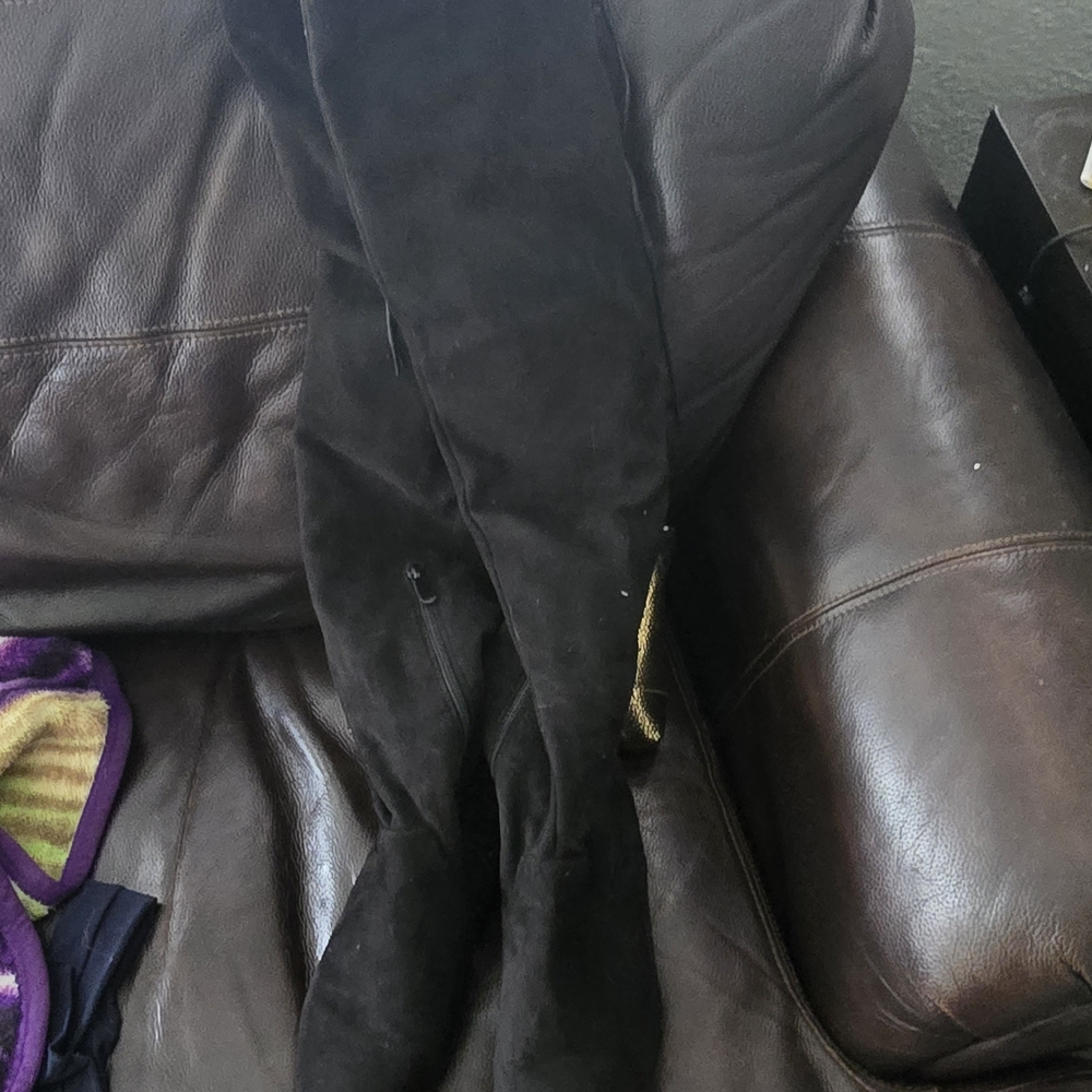 Black Over-the-Knee Suede Boots